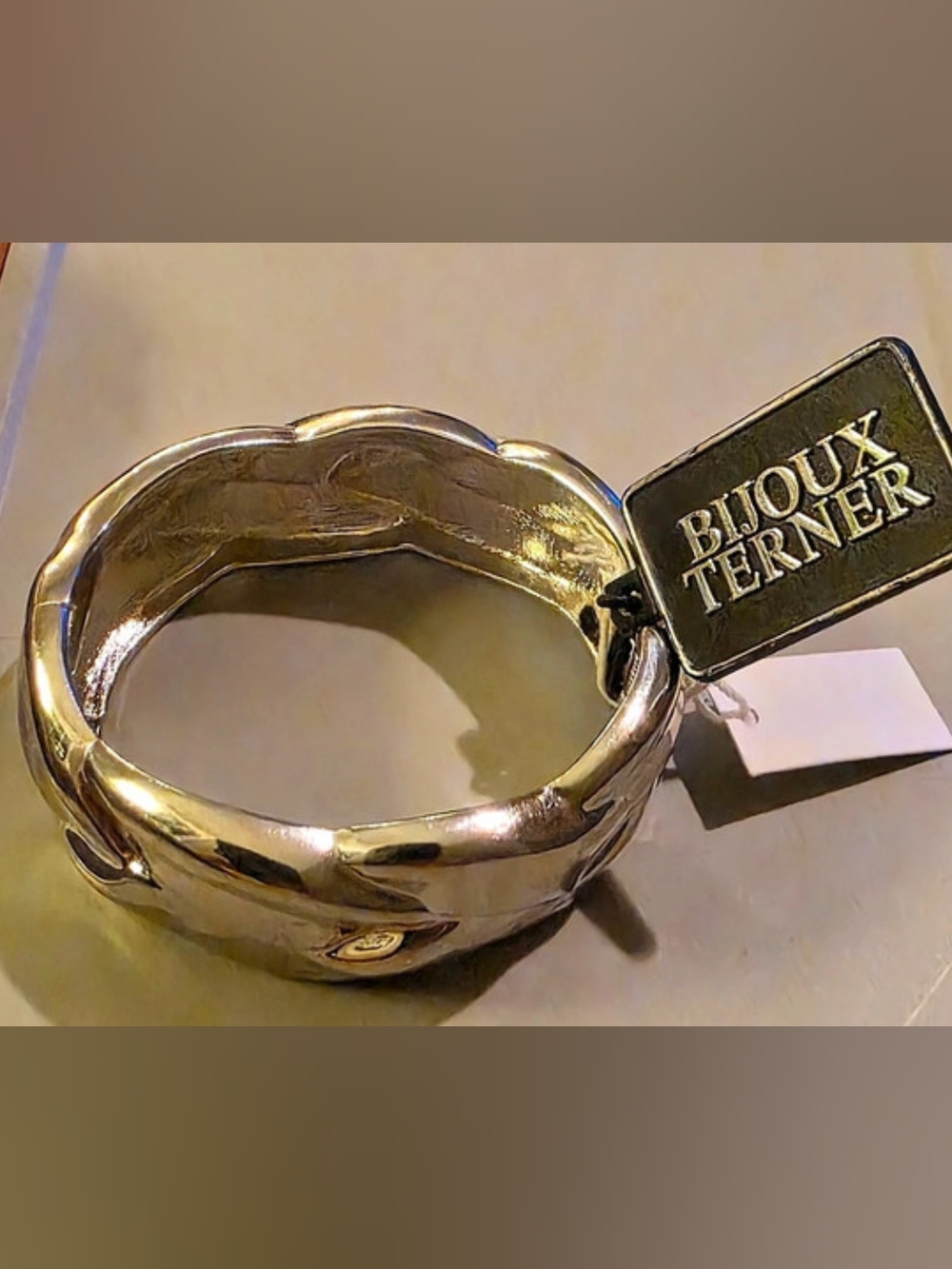 NWT Bijoux Terner Silver Tone Bangle Clamper Hinged Bracelet